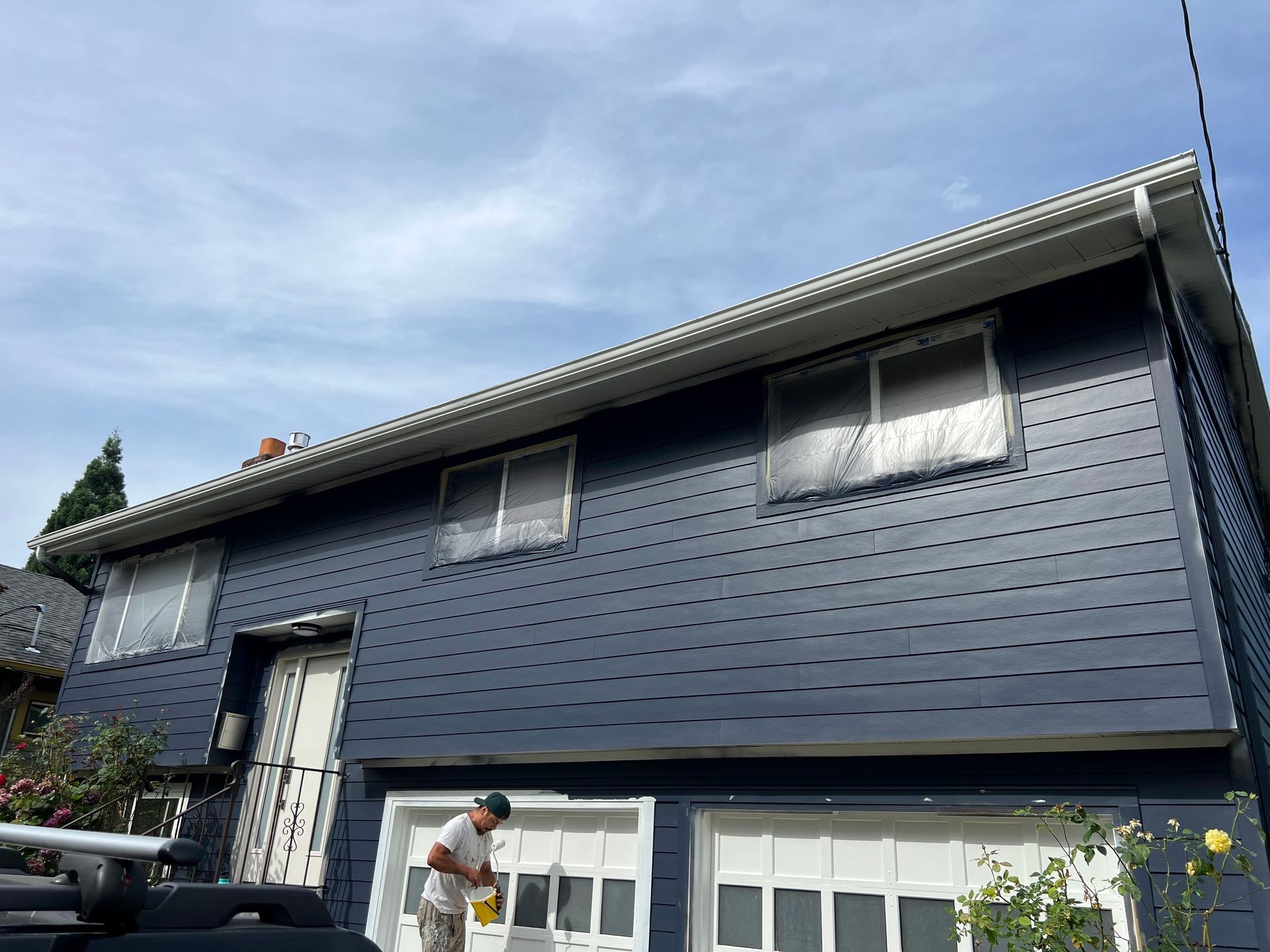 exterior painting siding of home in saanich bc